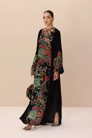 New Elegant Black Embroidered Pakistani Salwar Kameez with Heavy Shawl 2023