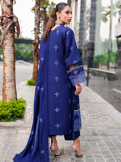 New Elegant Dark Blue Pakistani Salwar Kameez Embroidered Salwar Suit