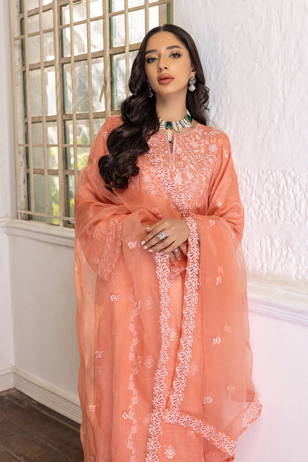 New Elegant Deep Peach Pakistani Salwar Kameez with Dupatta Salwar Suit 2023