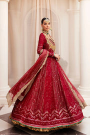 New Elegant Deep Red embellished Pakistani Wedding Dress Frock Pishwas 2023