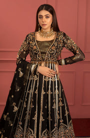 New Elegant Embroidered Black Pakistani Pishwas Lehenga Wedding Dress 2023