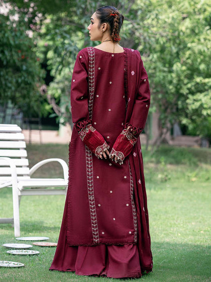 New Elegant Embroidered Maroon Pakistani Salwar Kameez Dupatta Salwar Suit