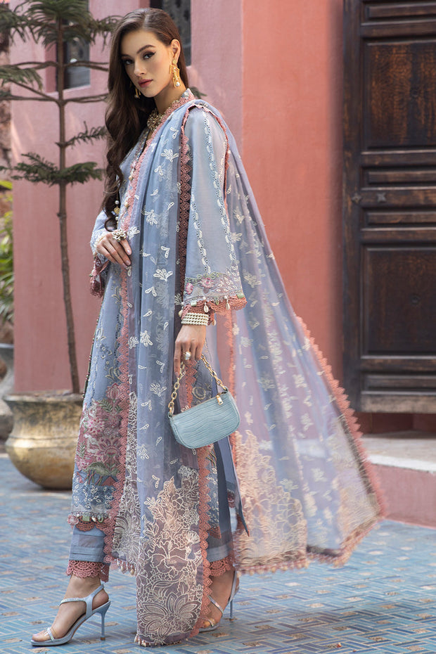 New Elegant Ice Blue Heavily Embroidered Pakistani Salwar Kameez Dupatta Suit