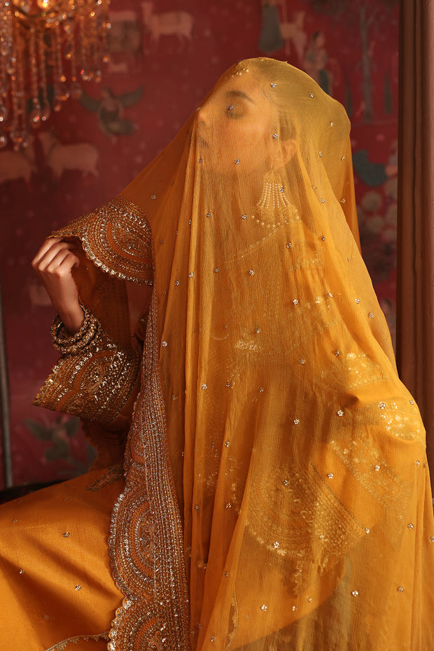 New Elegant Tilla Embroidered Paksitani Wedding Dress in Kameez Trousers Style