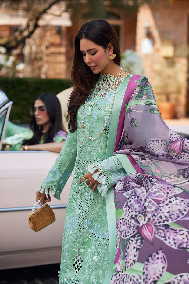 New Embroidered Classic Pakistani Salwar Kameez Suit in Apple Green Shade 2024