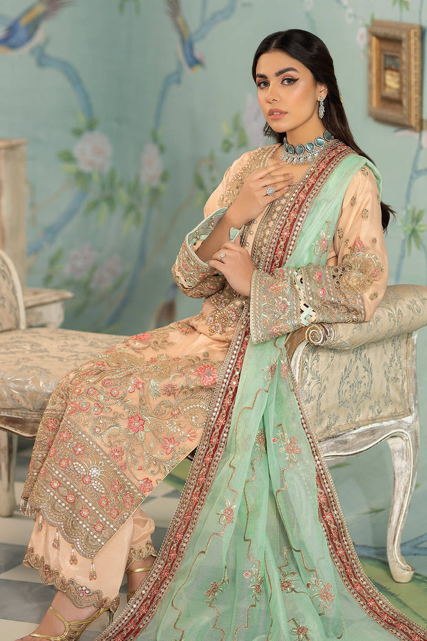 New Embroidered Salwar Kameez In Peachy Pink Pakistani Dress 2024