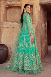 New Ferozi Embellished Pakistani Wedding Dress in Kalidar Pishwas Style 2023