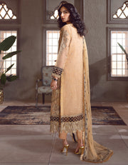 New Gold Heavily Embellished Pakistani Kameez Salwar Suit with Dupatta 2023