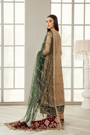 New Golden Embroidered Pakistani Kameez Dupatta Wedding Dress