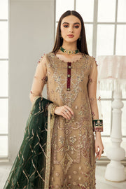 New Golden Embroidered Pakistani Kameez Dupatta Wedding Dress
