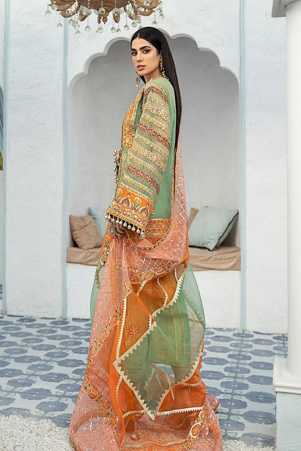 New Green Pakistani Heavily Embroidered Salwar Kameez Wedding Dress