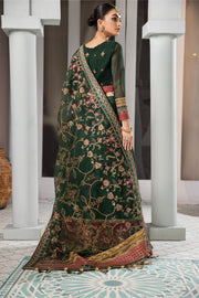 New Heavily Embellished Bottle Green Pakistani Pishwas Wedding Dress 2023