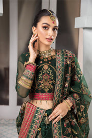 New Heavily Embellished Bottle Green Pakistani Pishwas Wedding Dress