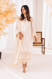 New Heavily Embellished Creamy White Pakistani Salwar Kameez Dupatta 2023