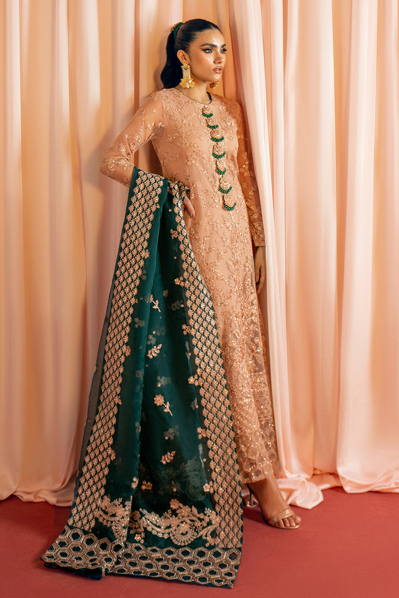 New Heavily Embellished Golden Long Pakistani Salwar Kameez Party Wear