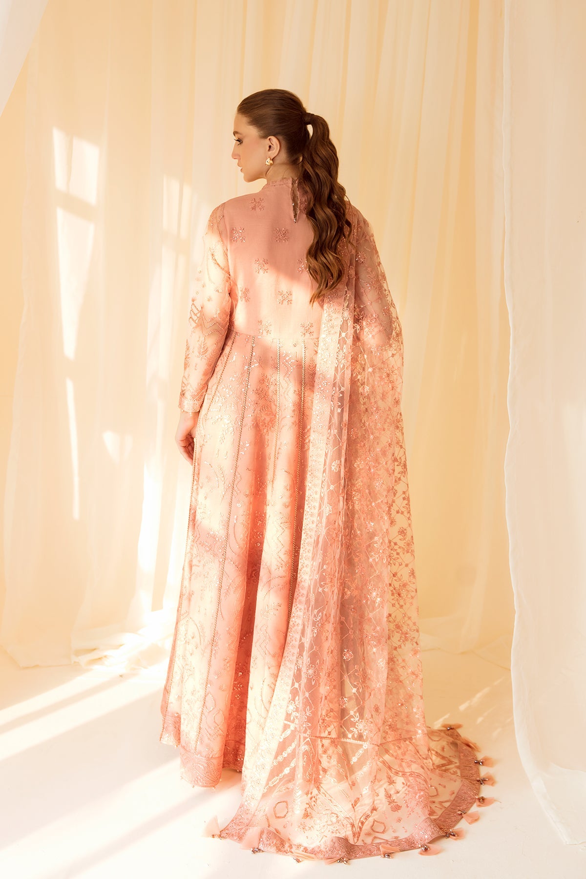 Raeesa Premium | Wajadan Wedding Formals | WD-6 Powder Peach