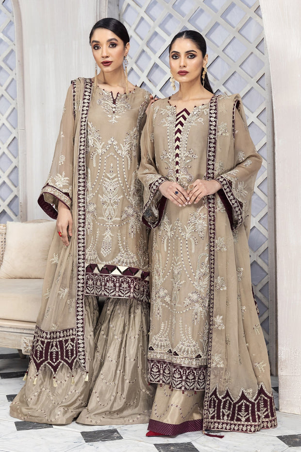 New Heavily Embellished Skin Pakistani Kameez Sharara Wedding Dress 2023