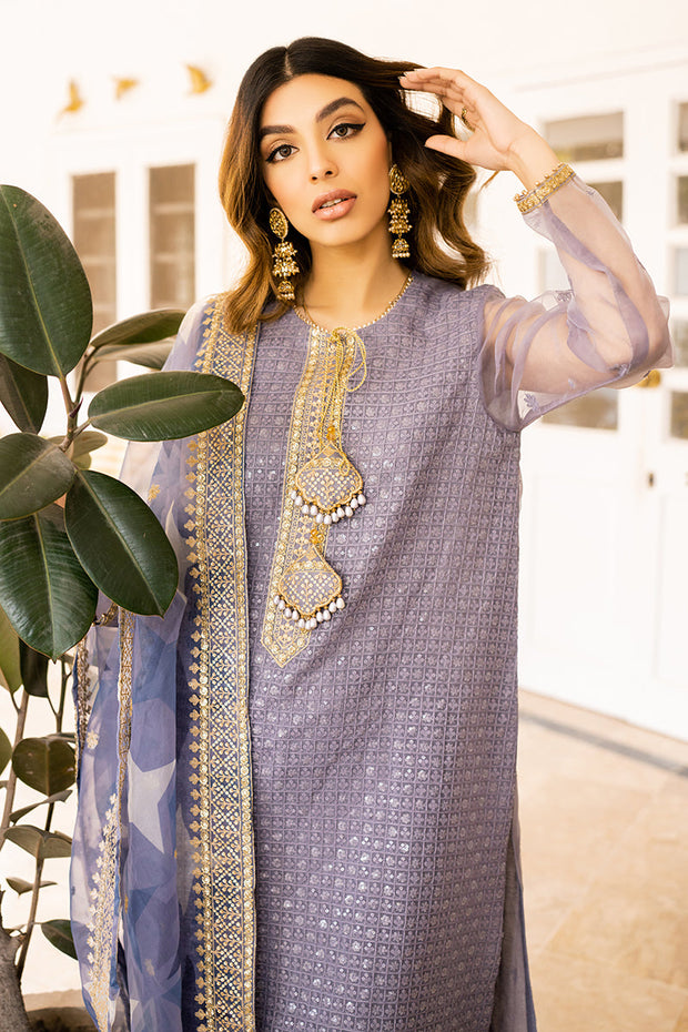 New Heavily Embroidered Purple Pakistani Kameez Sharara Party Wear