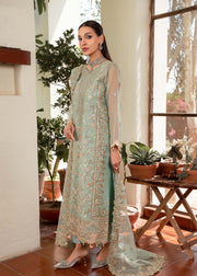 New Ice Blue Embroidered Pakistani Salwar Kameez Dupatta Salwar Suit