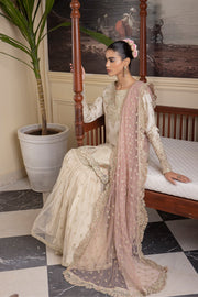 New Ivory Embroidered Pakistani Wedding Dress in Kameez Sharara Style