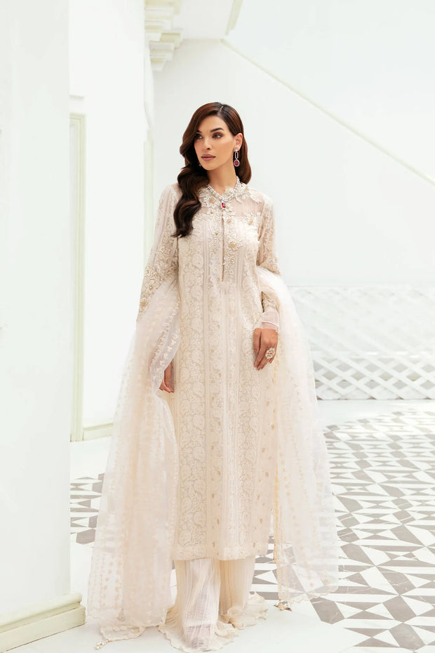 New Ivory Salwar Suit Embroidered Pakistani Salwar Kameez Dupatta 2023