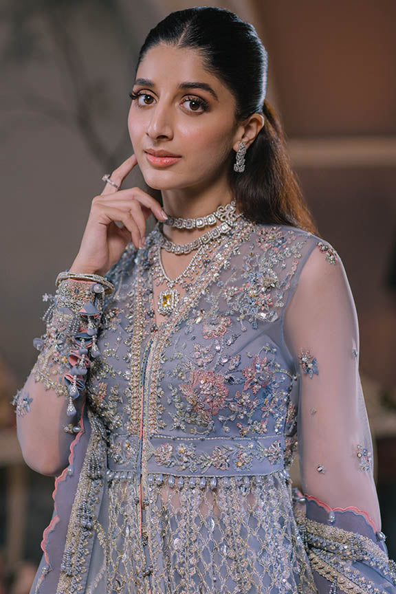 New Lavender Heavily Embellished Pakistani Wedding Dress in Pishwas Style