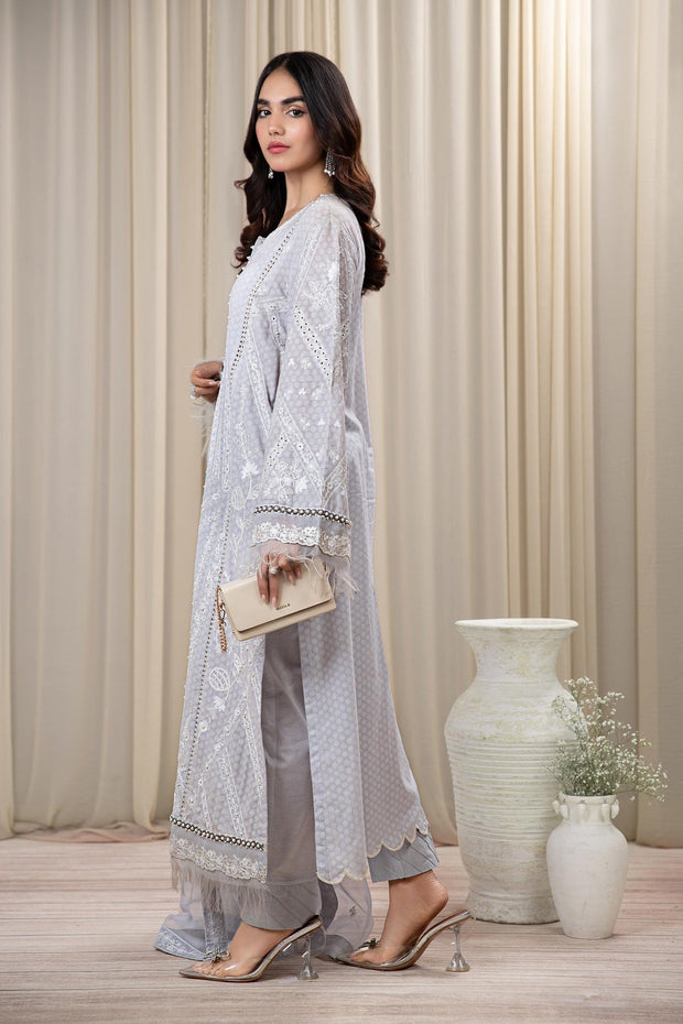 New Light Blue Embroidered Maria B Luxury Pret Pakistani Salwar Kameez 2024