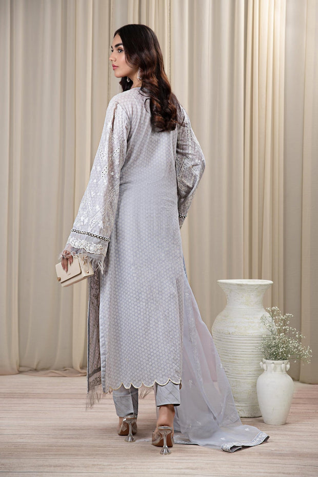 New Light Blue Embroidered Maria B Luxury Pret Pakistani Salwar Kameez