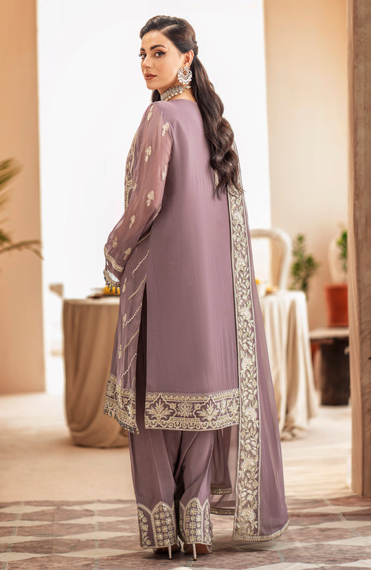 New Light Purple Embroidered Pakistani Salwar Kameez with Dupatta 2023