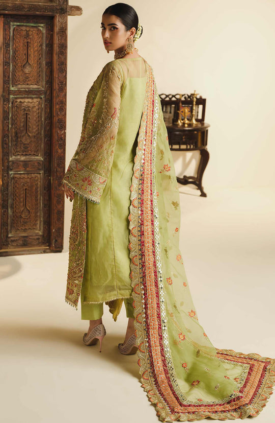 Premium Lime Green Embellished Pakistani Kameez Salwar Suit Nameera
