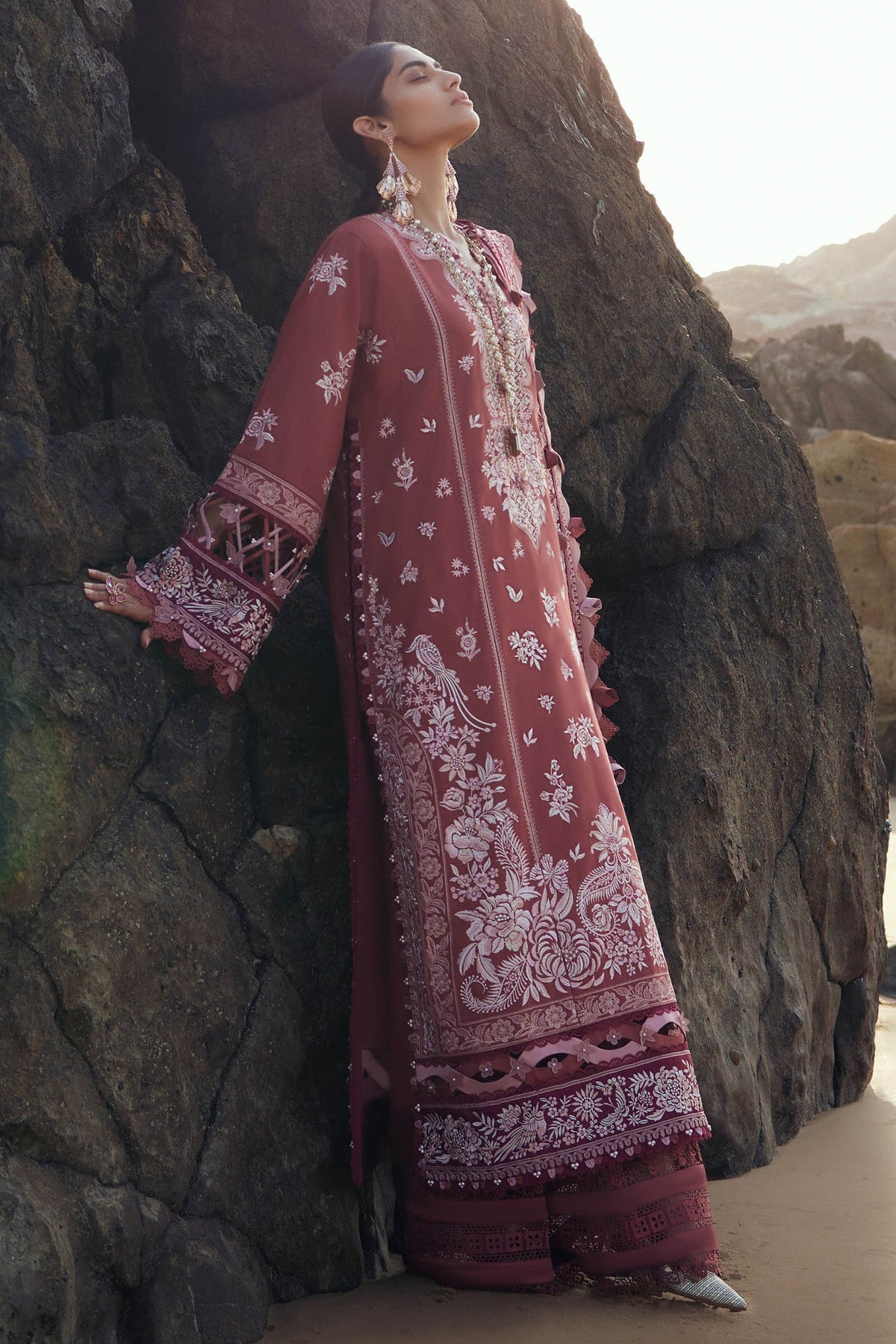 Pink Shimmer Silk Heavy Gotta & Farshi Salwar Suit with Beautiful Mirror Work Duppata main image 1