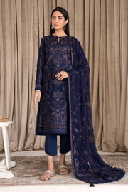 New Luxury Deep Blue Pakistani Salwar Suit in Embroidered Salwar Kameez