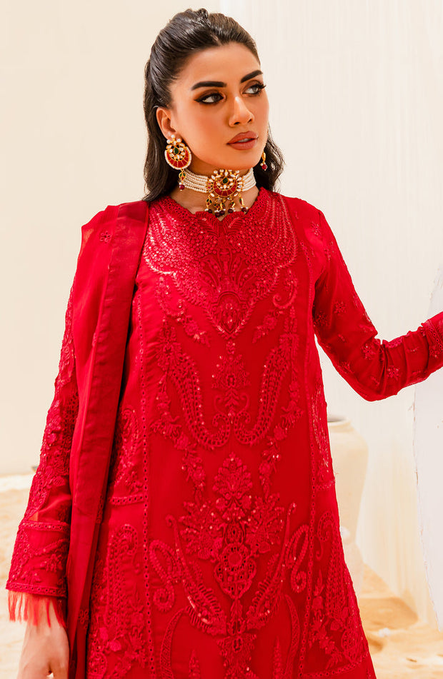 New Luxury Deep Red Embroidered Pakistani Salwar Kameez Dupatta Salwar Suit 2023