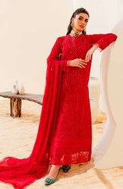 New Luxury Deep Red Embroidered Pakistani Salwar Kameez Dupatta Salwar Suit