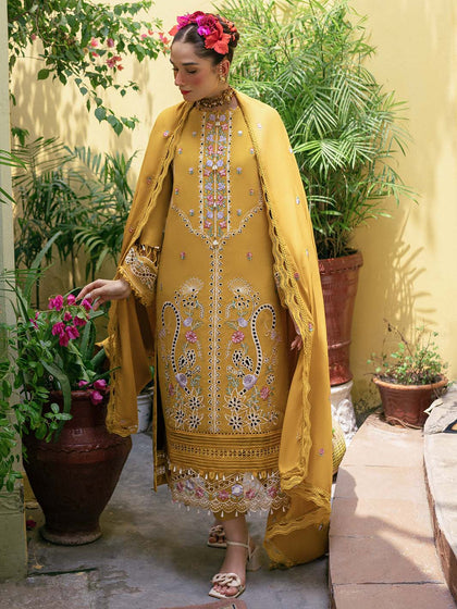 New Luxury Embroidered Pakistani Salwar Kameez Mustard Salwar Suit