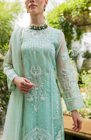 New Luxury Ice Blue Embroidered Pakistani Salwar Dupatta Salwar Suit