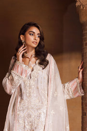 New Luxury Ivory Embroidered Chiffon Pakistani Party Wear Salwar Suit