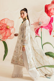 New Luxury Ivory Open Shirt Style Pakistani Embroidered Salwar Kameez Suit