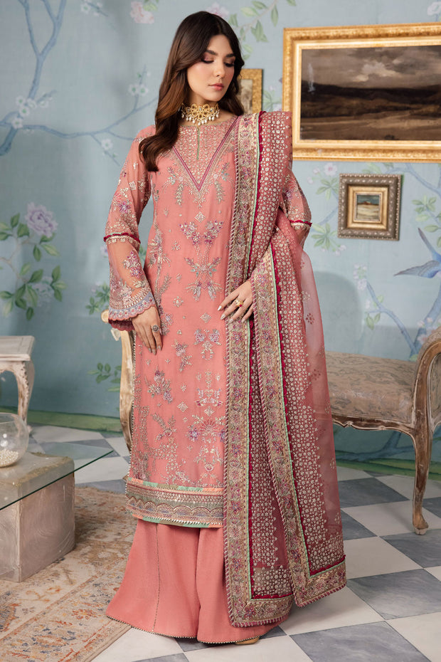 New Luxury Light Pink Embroidered Pakistani Salwar Kameez Dupatta Suit 2024