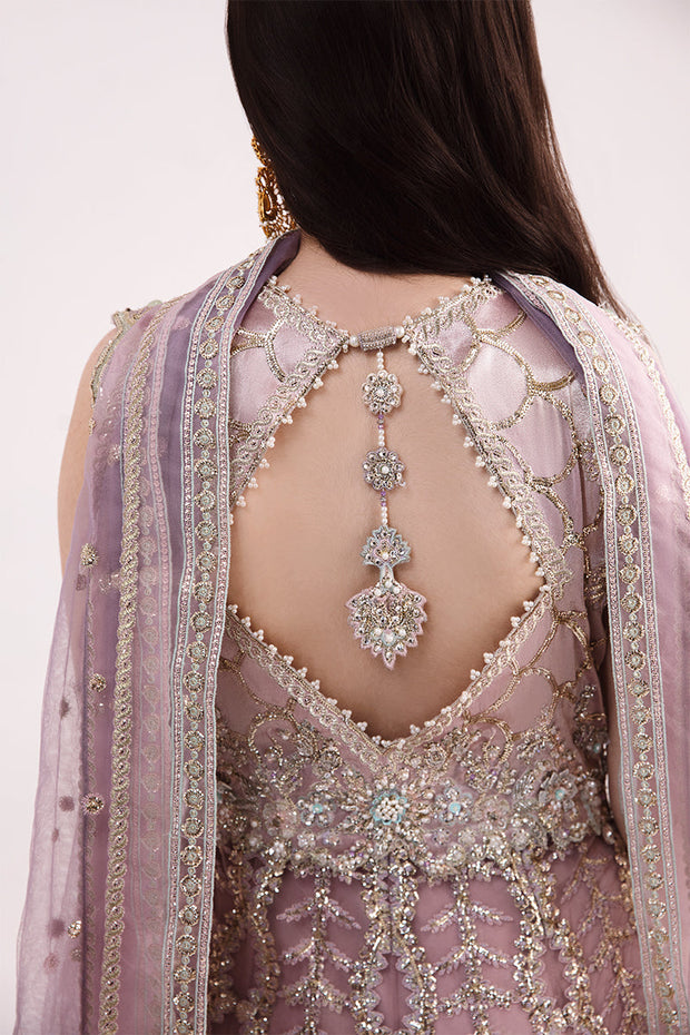 New Luxury Lilac Embroidered Pakistani Wedding Dress in Frock Sharara Style 2023