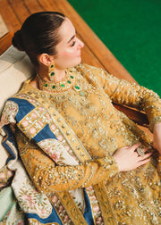 New Luxury Marigold Embroidered Pakistani Wedding Dress Kameez Trousers
