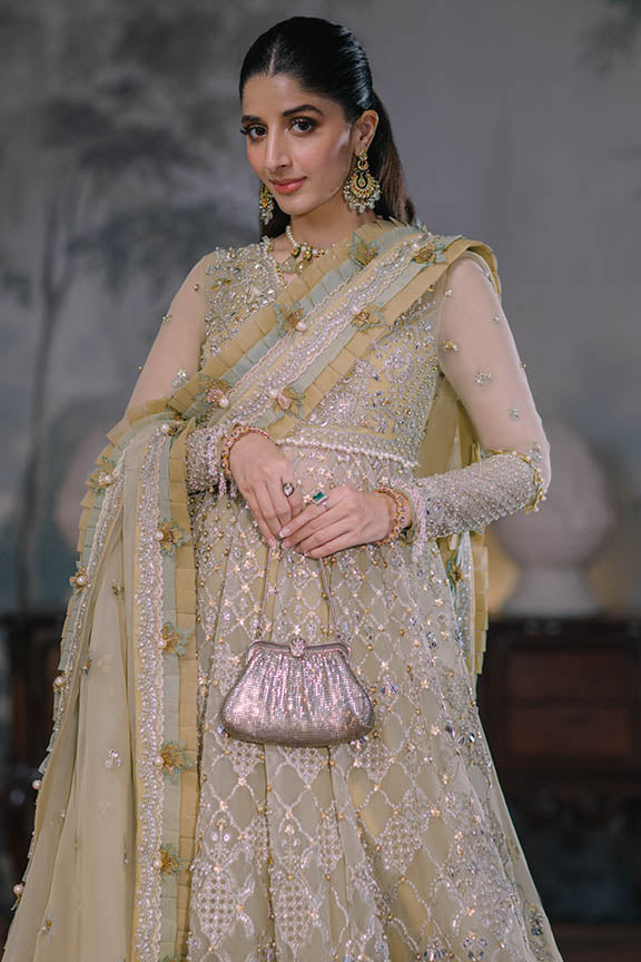 New Luxury Mint Green Embroidered Pakistani Wedding Dress Pishwas Style 2023
