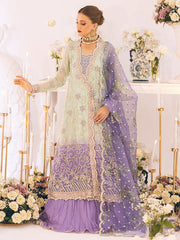 New Luxury Mint Green Gown Style Lilac Sharara Pakistani Wedding Dress 2023