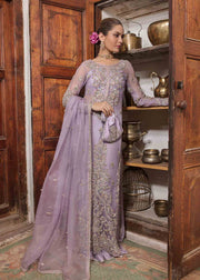 New Luxury Pastel Lilac Embroidered Pakistani Wedding Dress Kameez Sharara