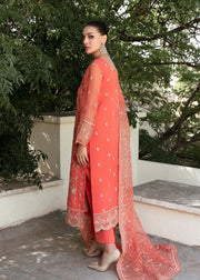 New Luxury Peach Embroidered Pakistani Salwar Kameez Dupatta Suit