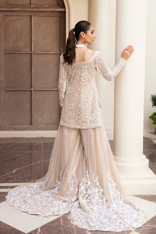 New Luxury Radiant Pearl Embroidered Pakistani Wedding Dress Kameez Sharara 2023