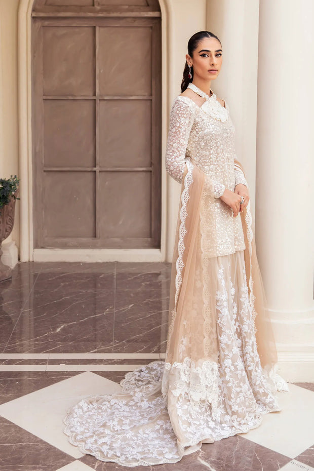 Luxury Radiant Pearl Pakistani Wedding Dress Kameez Sharara – Nameera