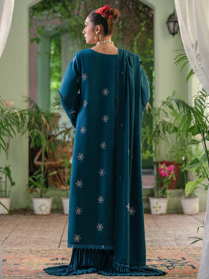 New Luxury Sea Green Embroidered Pakistani Sharara Kameez Party Dress