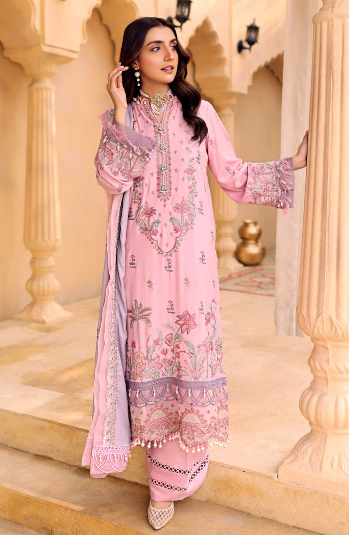 Shajar Tea Pink Kameez Shalwar