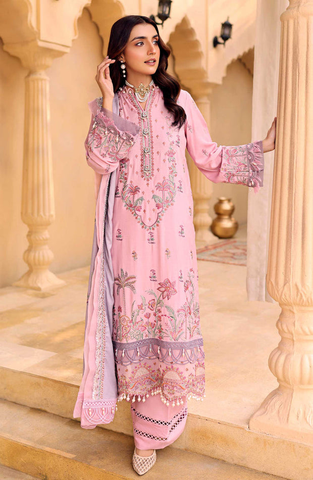 New Luxury Tea Pink Embroidered Pakistani Salwar Kameez Dupatta Salwar Suit